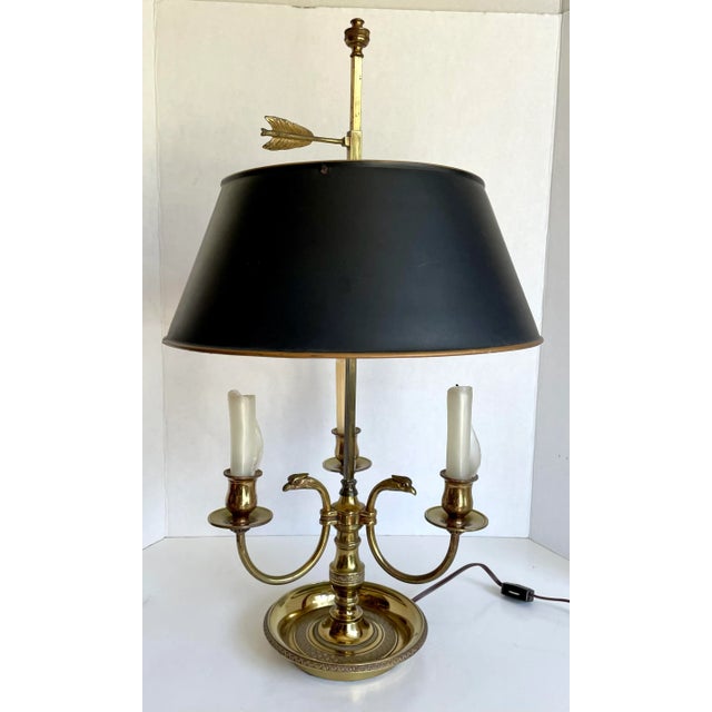 Early 20th Century Louis XVI Style Bouillotte Table Lamp With Eagle Head and Arrow Details For Sale - Image 12 of 12