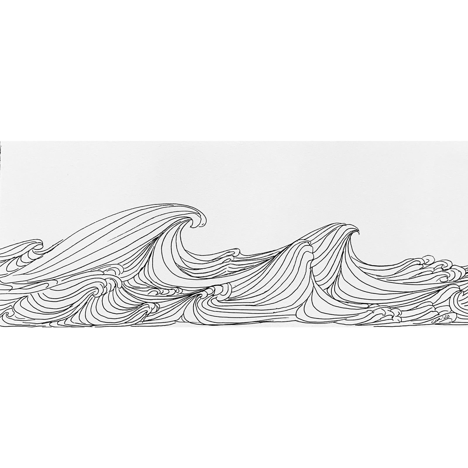 Waves pen drawing clearance