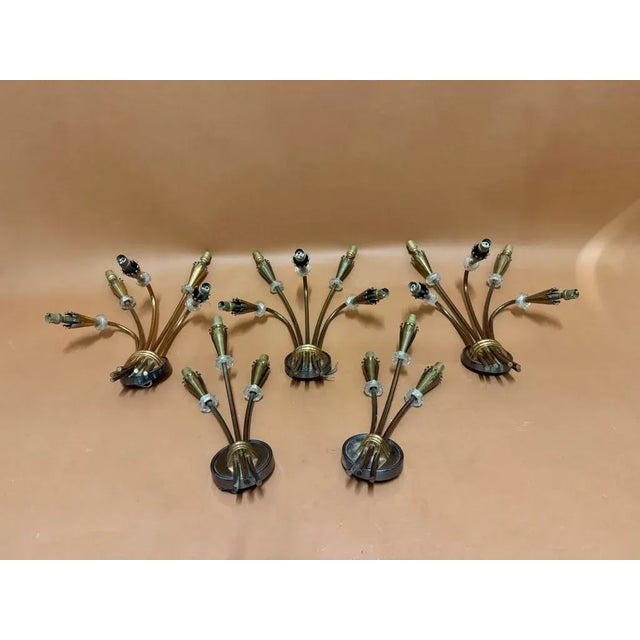 Vintage French Wall Lamps from Maison Arlus, 1950s, Set of 5 For Sale - Image 11 of 17