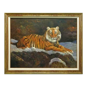 Dave Merrill "Fire and Ice" Original Oil Hand Signed Tiger