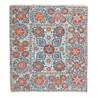 5x5 Ft Embroidered Silk Wall Hanging. Traditional Tablecloth. Decorative Bed Cover For Sale