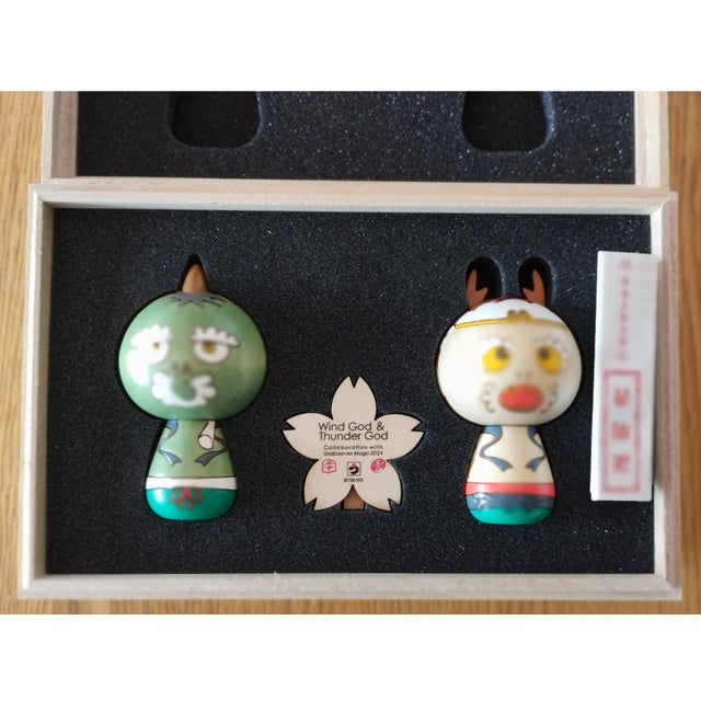 Fujin & Raijin Kokeshi Set from Takashi Murakami, 2024, Set of 3 For Sale - Image 10 of 10
