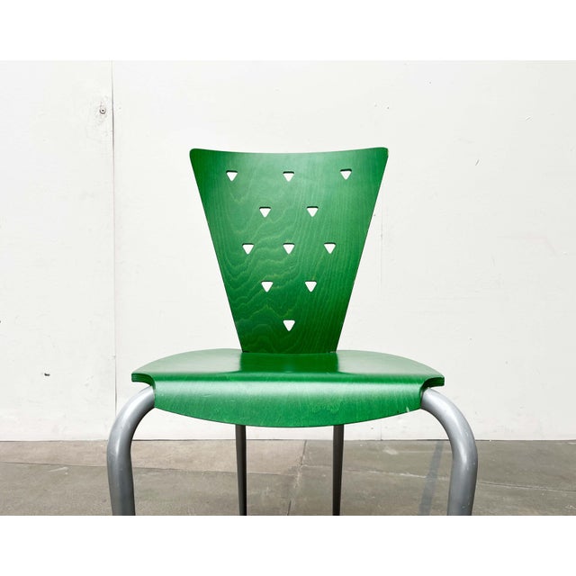 Postmodern Italian Green Side Chair, 1980s For Sale - Image 4 of 18