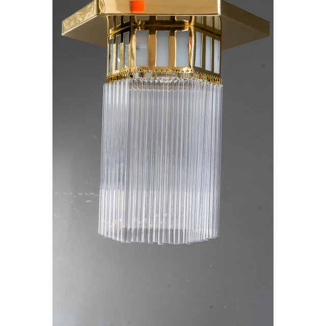 Art Deco Ceiling Lamp in Opal Glass with Glass Sticks, Vienna, Austria, 1920s For Sale - Image 10 of 10