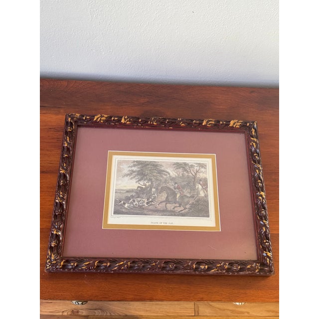Set of 3 Framed Vintage Fox Hunting Engravings | English Equestrian Art Prints | Antique Decor For Sale - Image 4 of 12
