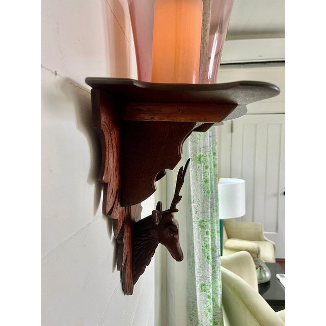 Burgundy 19th century Black Forest Wall Shelf For Sale - Image 8 of 8