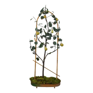 Mid 20th Century Wrought Iron and Tôle Peinte Pear Tree and Faux Bamboo Trellis