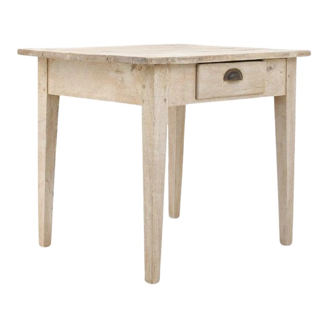19th Century French Bleached Oak Side Table For Sale