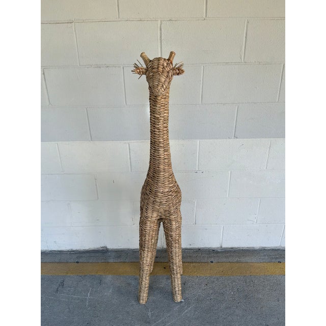 Ebanista Tall Woven Giraffe Sculpture. For Sale - Image 4 of 7