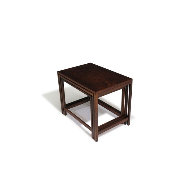 Mid 20th Century Danish Modern Brazilian Rosewood Nesting Tables, Set of 3 For Sale - Image 5 of 11