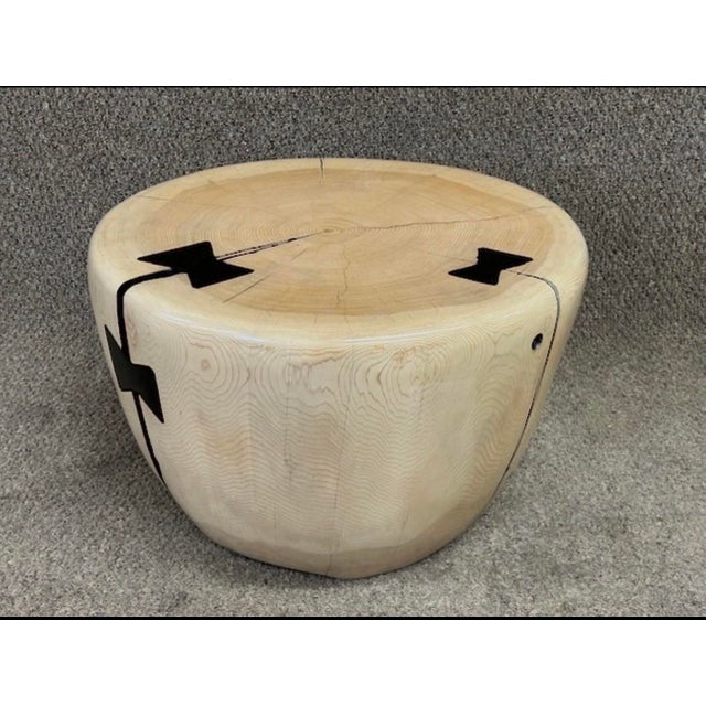 Mid-Century Ivory Cedar Table by Artist Daniel Pollock, 15” H X 22” D For Sale - Image 9 of 11