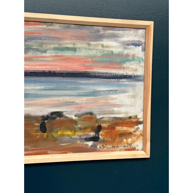 Vidar Bäckman, Spring Evening in Göviken, 1950s, Oil Painting on Canvas, Framed For Sale - Image 9 of 18