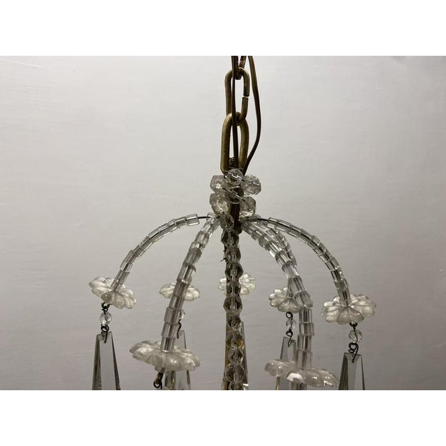 Crystal Beaded Murano Flower Chandelier, 1940s For Sale - Image 10 of 16