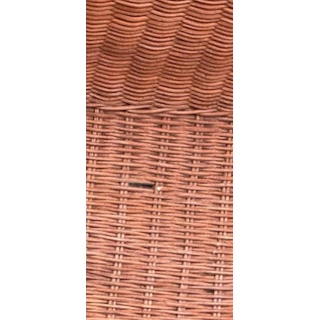 Burnt Umber Vintage Rattan Hoop Chair Boho McM Wicker For Sale - Image 8 of 9