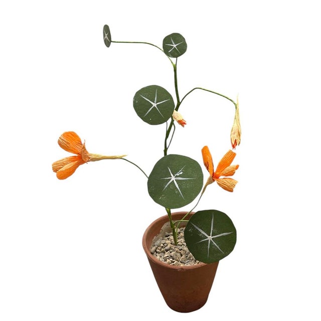 A captivating and whimsically detailed vintage Italian botanical sculpture, entirely hand-crafted with artistic precision....