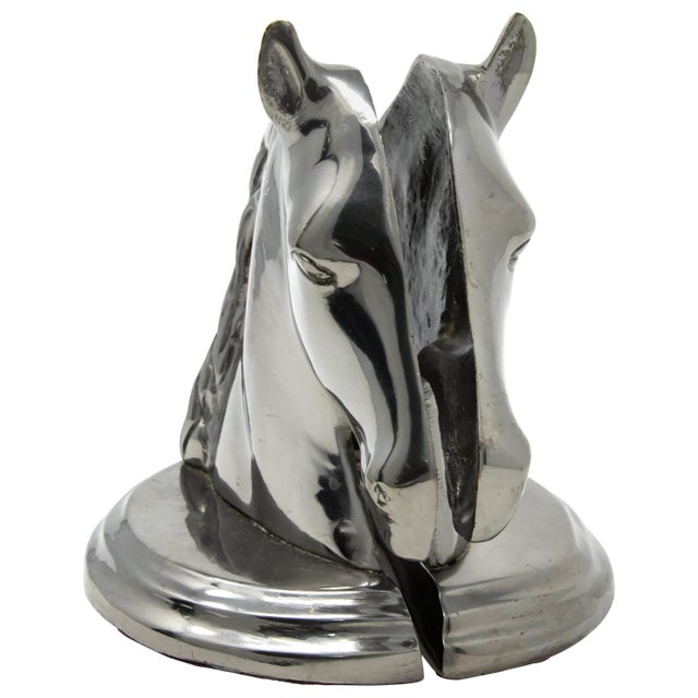 Horse Head Metal Bookends - a Pair For Sale - Image 13 of 13
