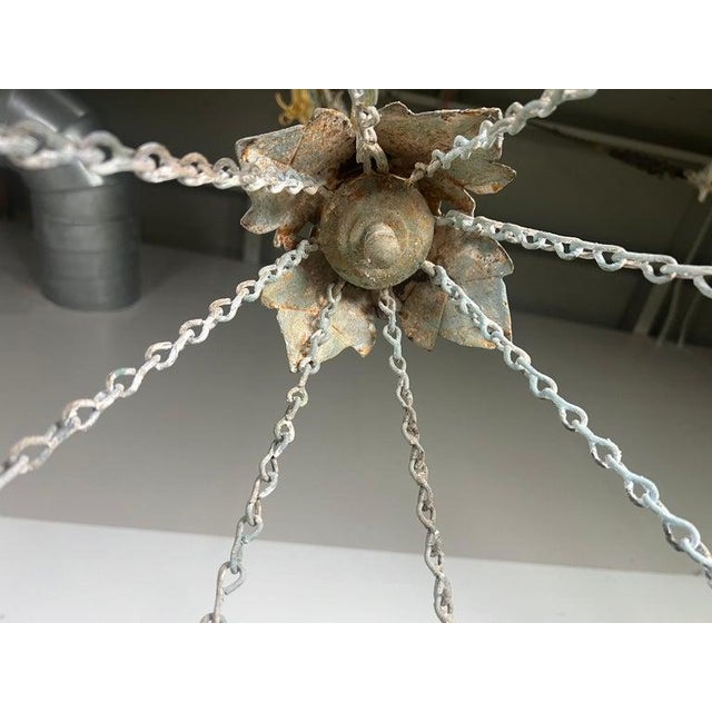 Vincente Eight Light Wood & Iron Painted Chandelier by Miamar Home For Sale - Image 9 of 12