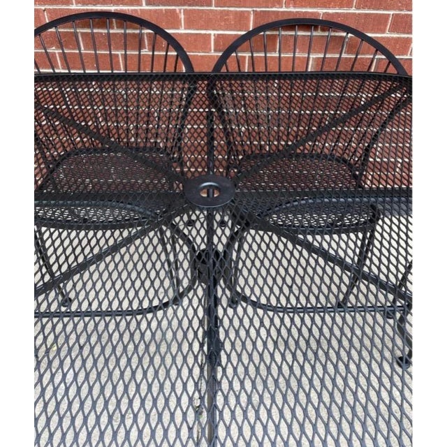 1990s Woodard Pinecrest Attributed Outdoor Wrought Iron Dining Set 7 Pieces For Sale - Image 12 of 12