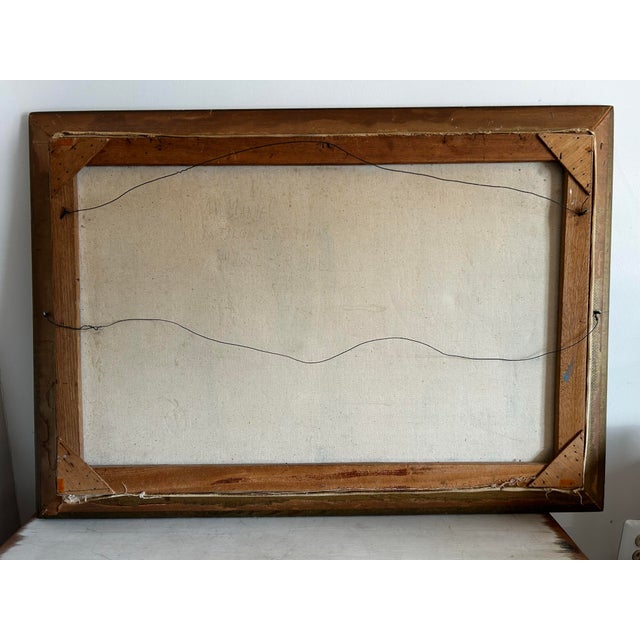 Chestnut Antique Large Classic Oil Painting of a Thoroughbred Horse in Wood Frame For Sale - Image 8 of 9