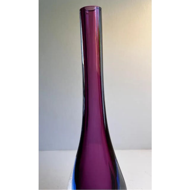 Mid 20th Century Murano Glass Sommerso Stem Vase For Sale - Image 9 of 13