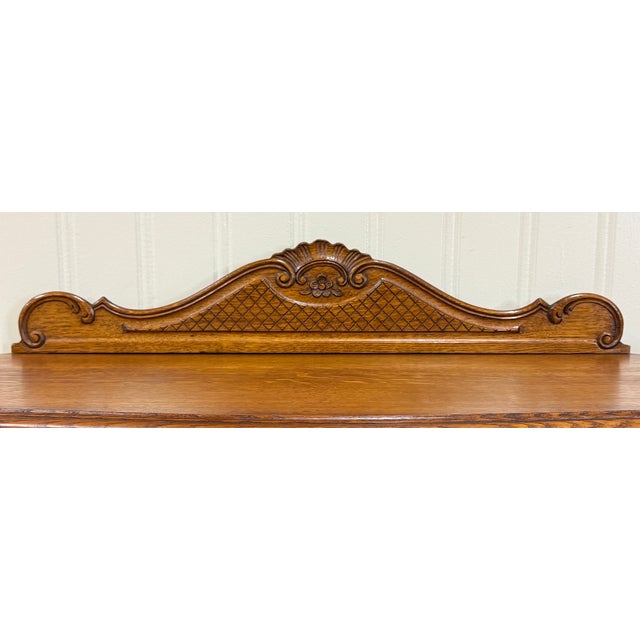 Antique French Oak Louis XV Style Entry Console or Hall Table With Drawer c.1930 For Sale In Dallas - Image 6 of 18