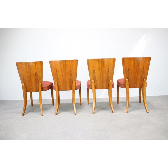 Wood Dining Chairs by Jindrich Halabala, Czechoslovakia, 1950s, Set of 4 For Sale - Image 7 of 11