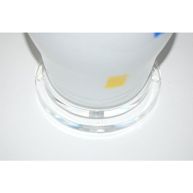 White Dino Martens Murano Glass Patchwork Lamps For Sale - Image 8 of 9