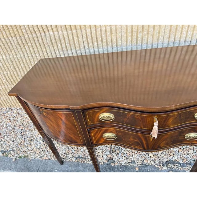 Mid 20th Century Henkel Harris Federal Style Flame Mahogany Side Board. For Sale - Image 5 of 17