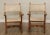 High Quality Antique Solid Walnut Pair Armchairs, Later Upholstery