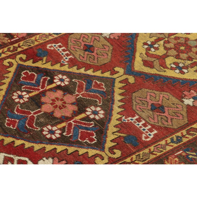 1920s Antique Northwest Persian Runner, Geometric Medallions on Deep Red - Rug & Kilim For Sale - Image 5 of 7