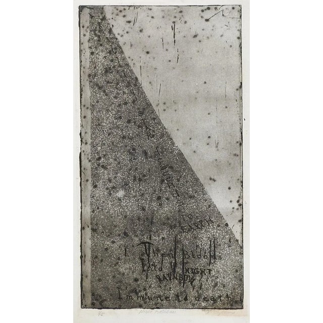 Vintage 1990s Abstract Black & White Etching For Sale - Image 4 of 4