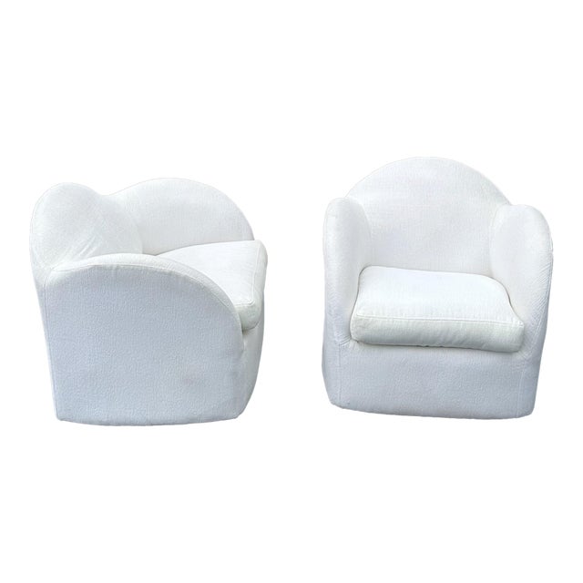 Pair of Vintage 1980s Swivel Chairs For Sale