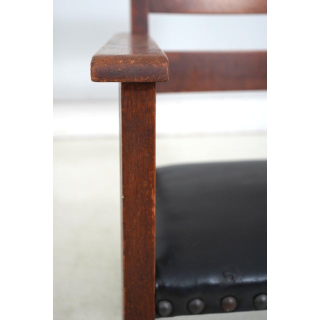 Stickley Brothers Antique Mission Oak Small Rocking Chair For Sale - Image 13 of 18