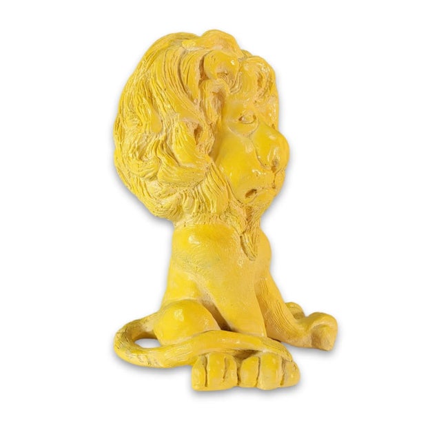 Vintage Large Yellow Male Lion Chalkware Figurine 1970's Cute! For Sale - Image 13 of 13