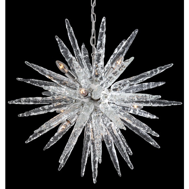 Italian 21st Century Murano Icicle Sputnik Chandelier by Fabio LTD For Sale - Image 3 of 4