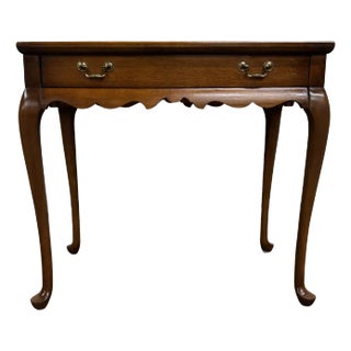 Antique 20th Century Queen Anne Walnut Silver Table Tea Table For Sale