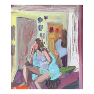 Figure on Panel Original Expressionist Painting James Hartman