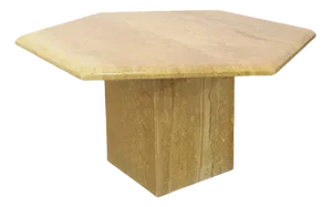 Vintage Hexagonal Coffee Table in Travertine, 1980s