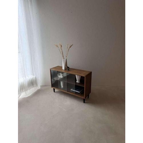 Walnut Veneer Display Cabinet, 1960s For Sale - Image 4 of 8