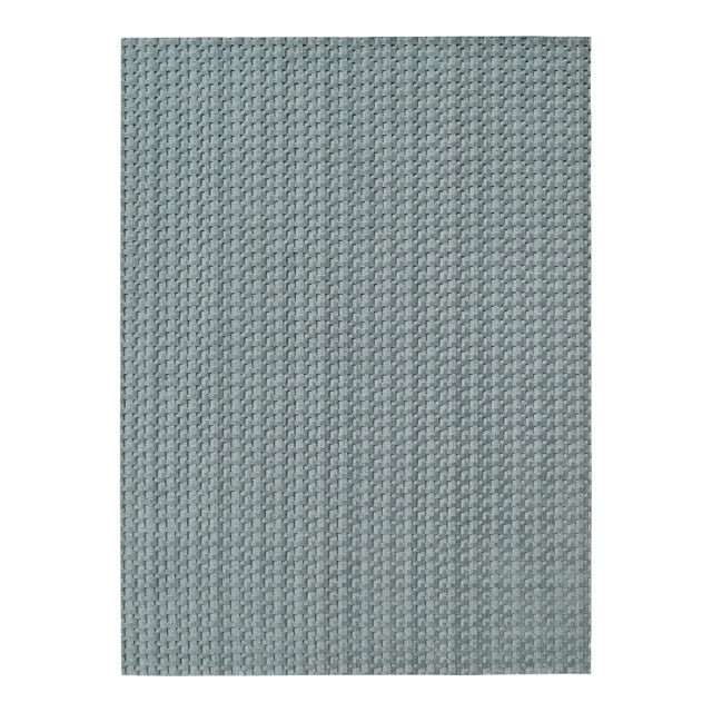 Exquisite Rugs High Low Geometric Handmade New Zealand Wool Blue Rug-12'X15' For Sale