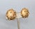 Circa late 1960s round goldtone oblong studded clip earrings. Marked crown "TRIFARI ©" on the clips. Measure: 1 inch...