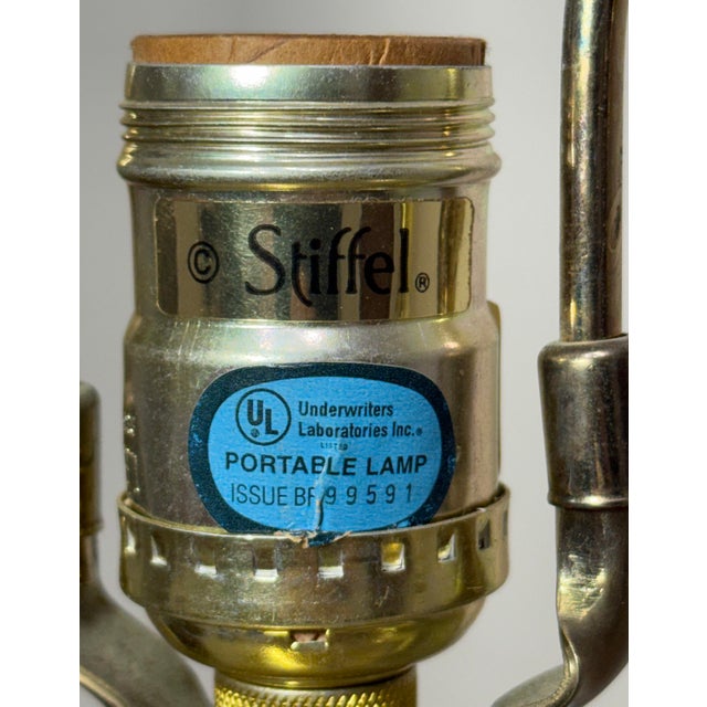 1980s Stiffel Vintage Brass Cut Crystal Electric Table Parlor Lamps - a Pair For Sale - Image 9 of 10