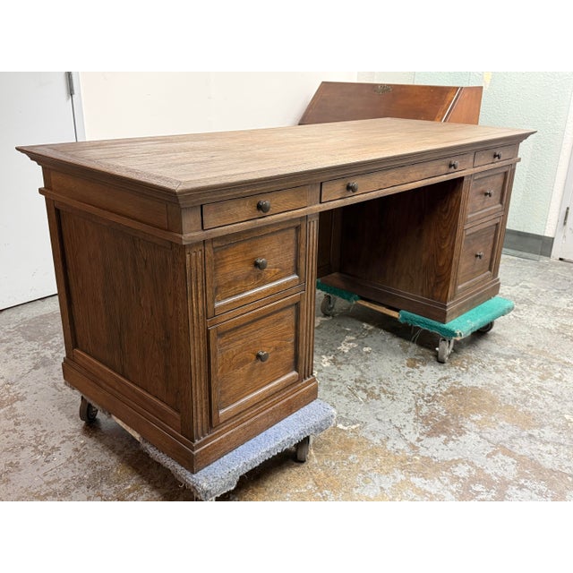 English Pottery Barn Livingston Executive Desk For Sale - Image 3 of 12