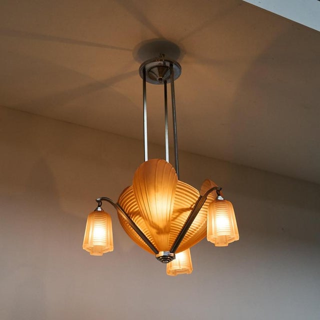 Art Deco Chandelier from Atelier Petitot, France, 1930s For Sale - Image 6 of 18
