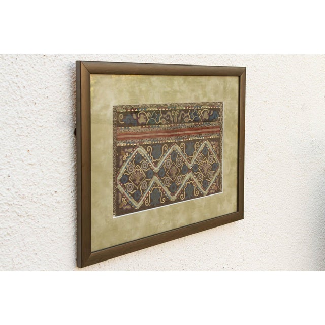 Mid 20th Century Framed Vintage Diamond Trellis Embroidery For Sale - Image 5 of 7