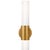 Penz Medium Cylindrical Sconce in Hand-Rubbed Antique Brass with White Glass Designer: AERIN Height: 15" Extension: 4.5"...