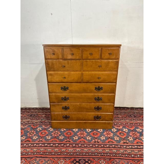 1980s Ethan Allen 4-Drawer Tallboy Dresser For Sale - Image 9 of 9
