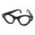 1970s Black Wooden Oversized Glasses Sculpture With Silver Accents For Sale