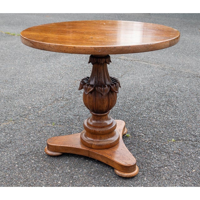 Brown Early 20th Century Italian Walnut Round Occasional Table in Renaissance Revival Style For Sale - Image 8 of 18