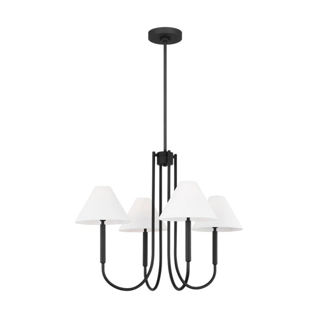 Modern and traditional meet in this updated J-arm style chandelier collection, with elongated candle tubes and empire...